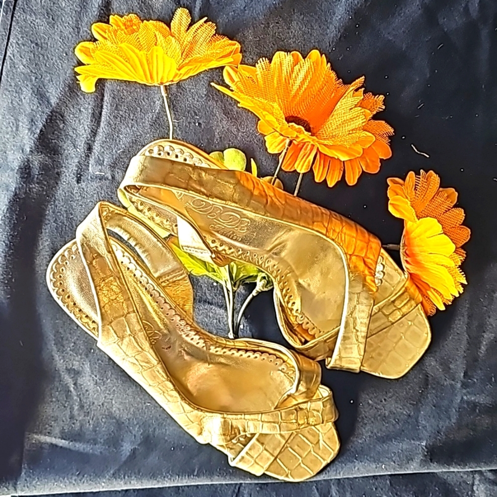 Ladies Gold Heel Sexy Shoes